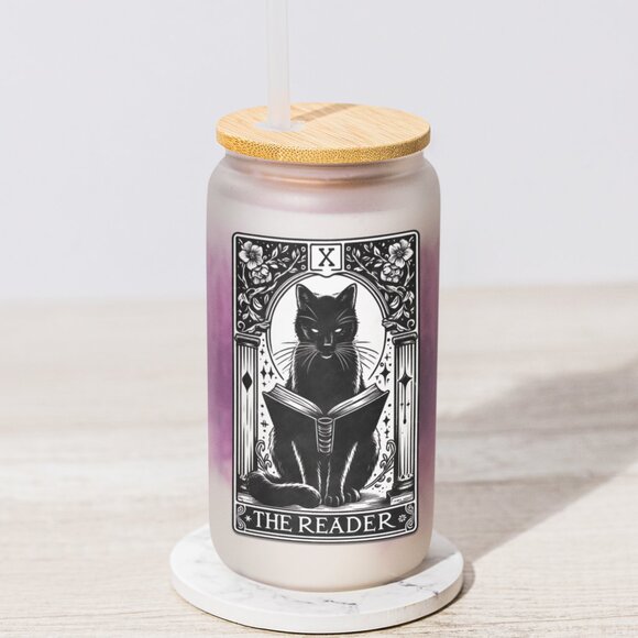 The Reader, Cat Tarot Card, Cat Reader Tumbler, Witchy Tarot Mug, for Cat Lovers - Picture 5 of 7
